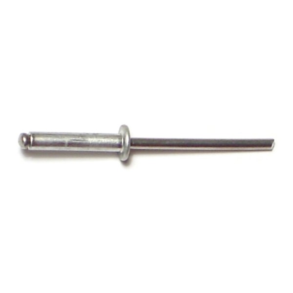 Midwest Fastener Blind Rivet, Dome Head, 1/8 in Dia., 1/2 in L, Aluminum Body, 100 PK 51070